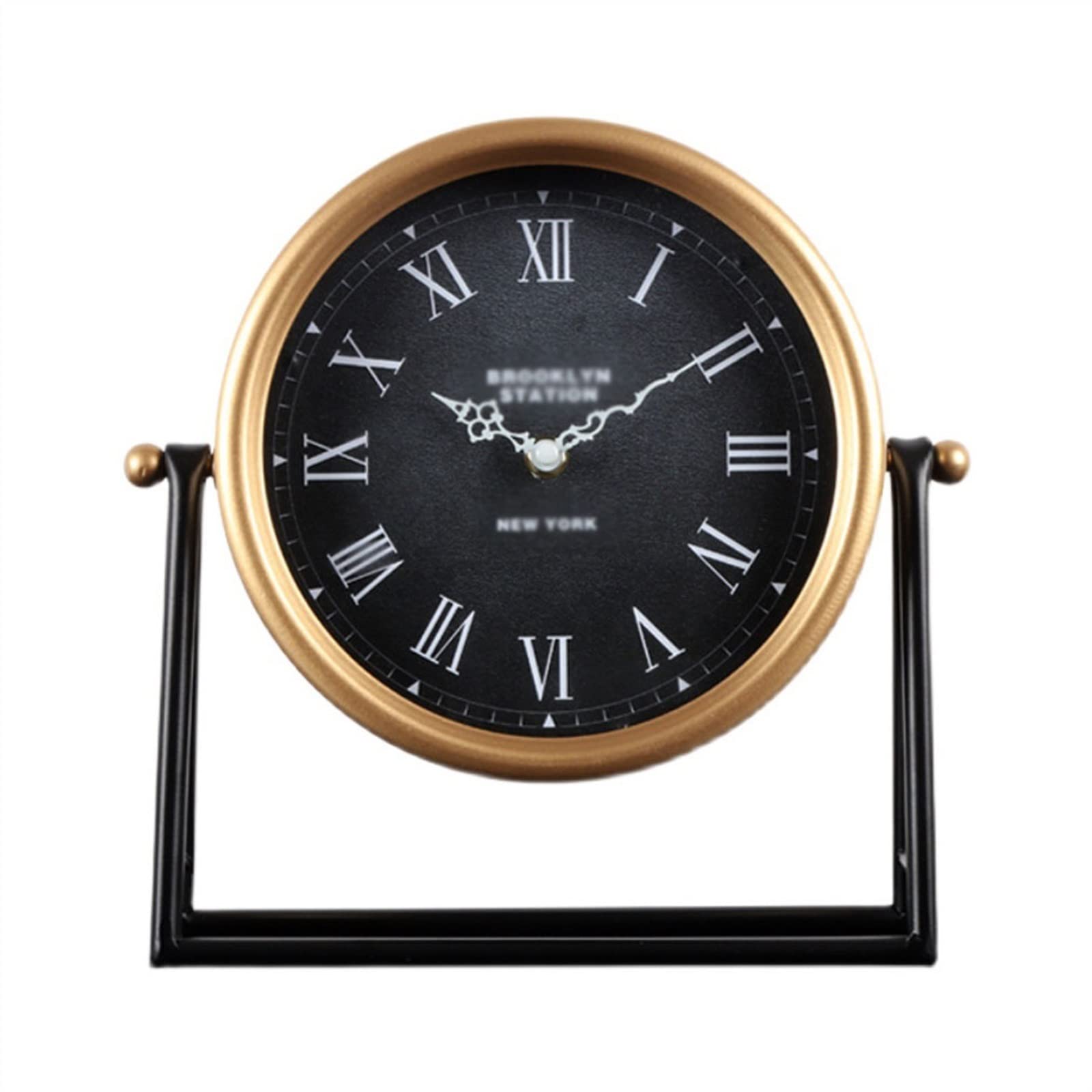 S5b8W3g7 Mantel Clocks Table Decoration Clock Retro European Style Living Room Bedroom Pendulum Metal Decorate