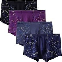 Mens Plus Size Boxer Briefs Stretch Soft Modal Panties Printed Short Leg Underwear 4 Pack