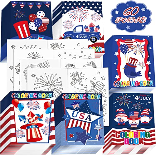 Fuutreo 60 Pcs 4th of July Coloring Books Bulk...