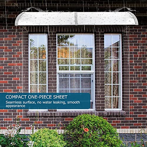 Ejoyous Vordach für Haustür, Vordach Überdachung Haustür Regenschutz Türdach Pultbogenvordach Markisen-Überdachung Transparent Türvordach Türdach 200 x 100 cm(Braun)