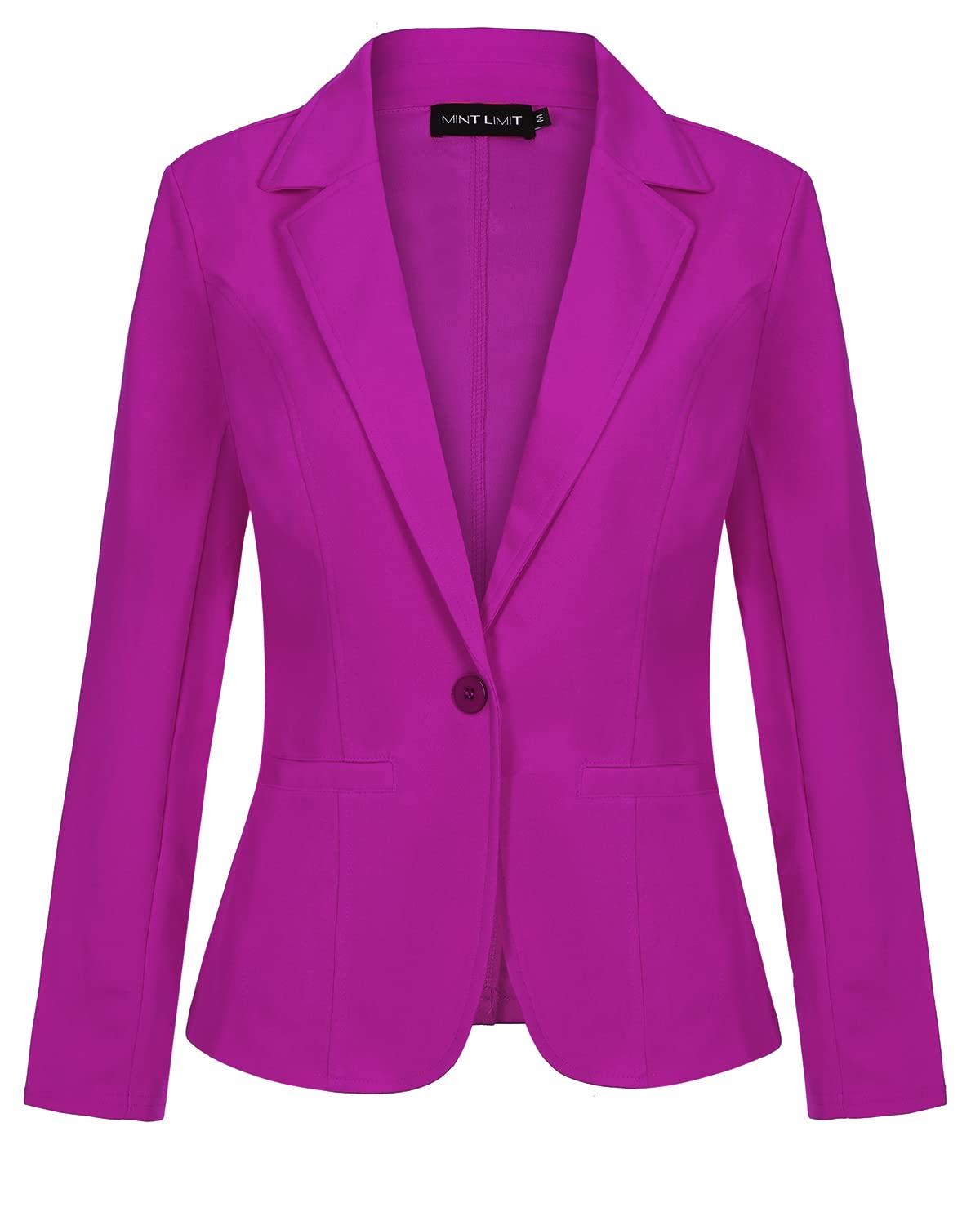 mintlimit Women Casual Long Sleeve Open Front Collared Blazer Work Suit Office Jacket with Pockets-picture-20