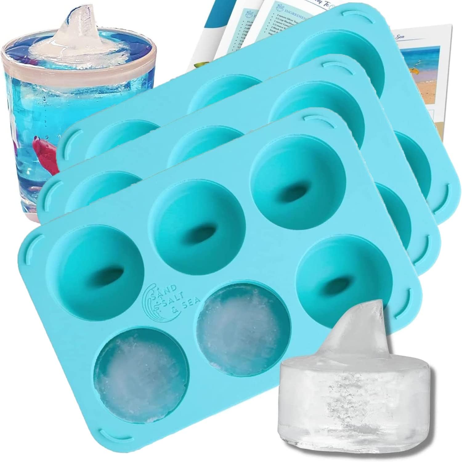 Shark Fun Ice Cube Trays - PACK OF 2 - Shark Mold Fin Ice Molds Fun Shapes