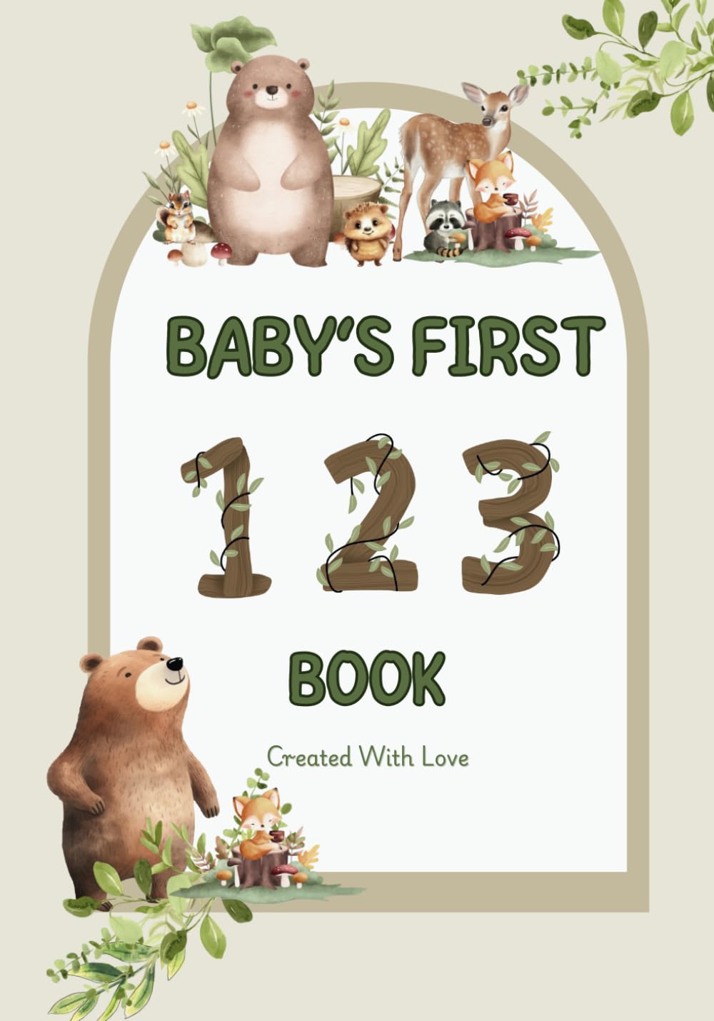 Baby's First 123: Baby Shower Coloring Page Guestbook Ideal for Woodland Animal Theme Parties