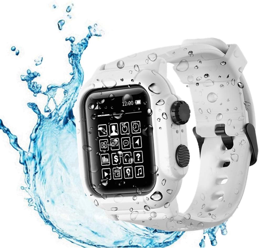 TomcrazyCompatible Apple Watch Series 8 7 6 SE 5 4 iwatch 45mm 44mm Waterproof Case IP68 Full Sealed Shockproof Cover with Watchstrap Sport Band