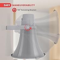 Vista 3 de Pyle Altavoz de bocina PA para interiores y exteriores, megáfono de sonido compacto de potencia de 30 vatios de 11 pulgadas, con frecuencia de 400