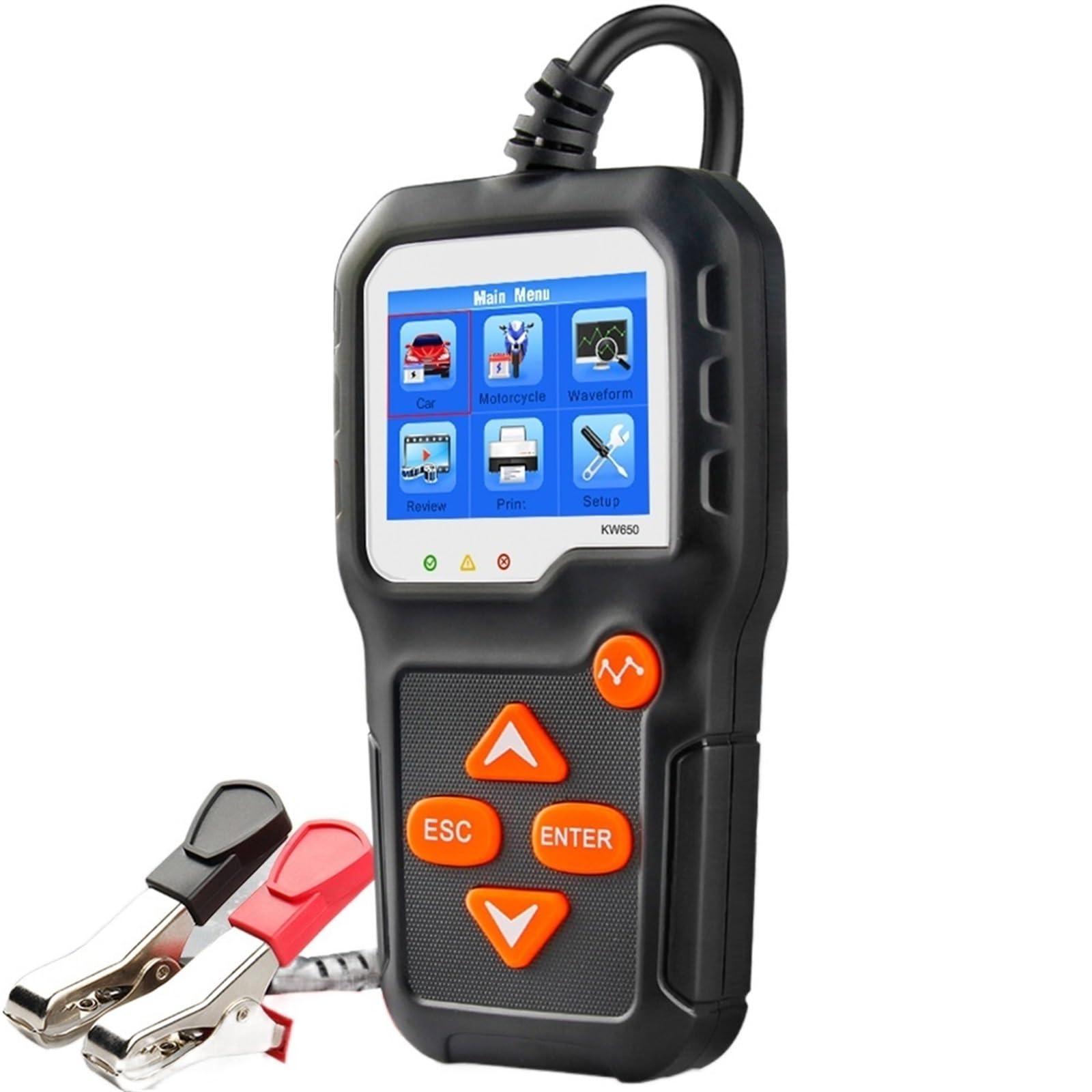 Tester Batteria for Auto Moto 12V 6V Analizzatore di Sistema Batteria 2000CCA Strumenti di Test di Ricarica A Gomito for Auto