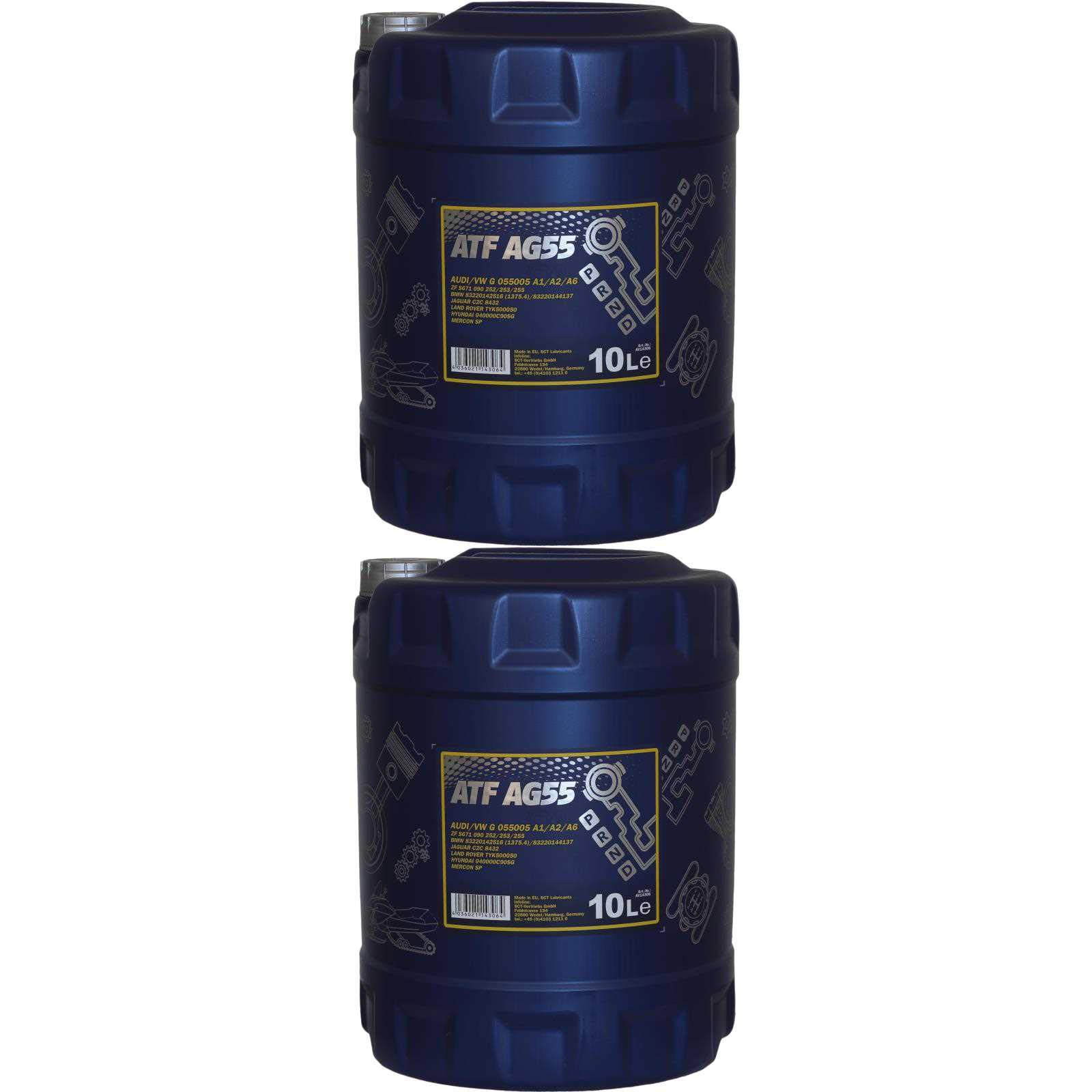 2x10 Liter MANNOL Hydrauliköl ATF AG55 Hydraulic Fluid Automatikgetriebeöl Gear