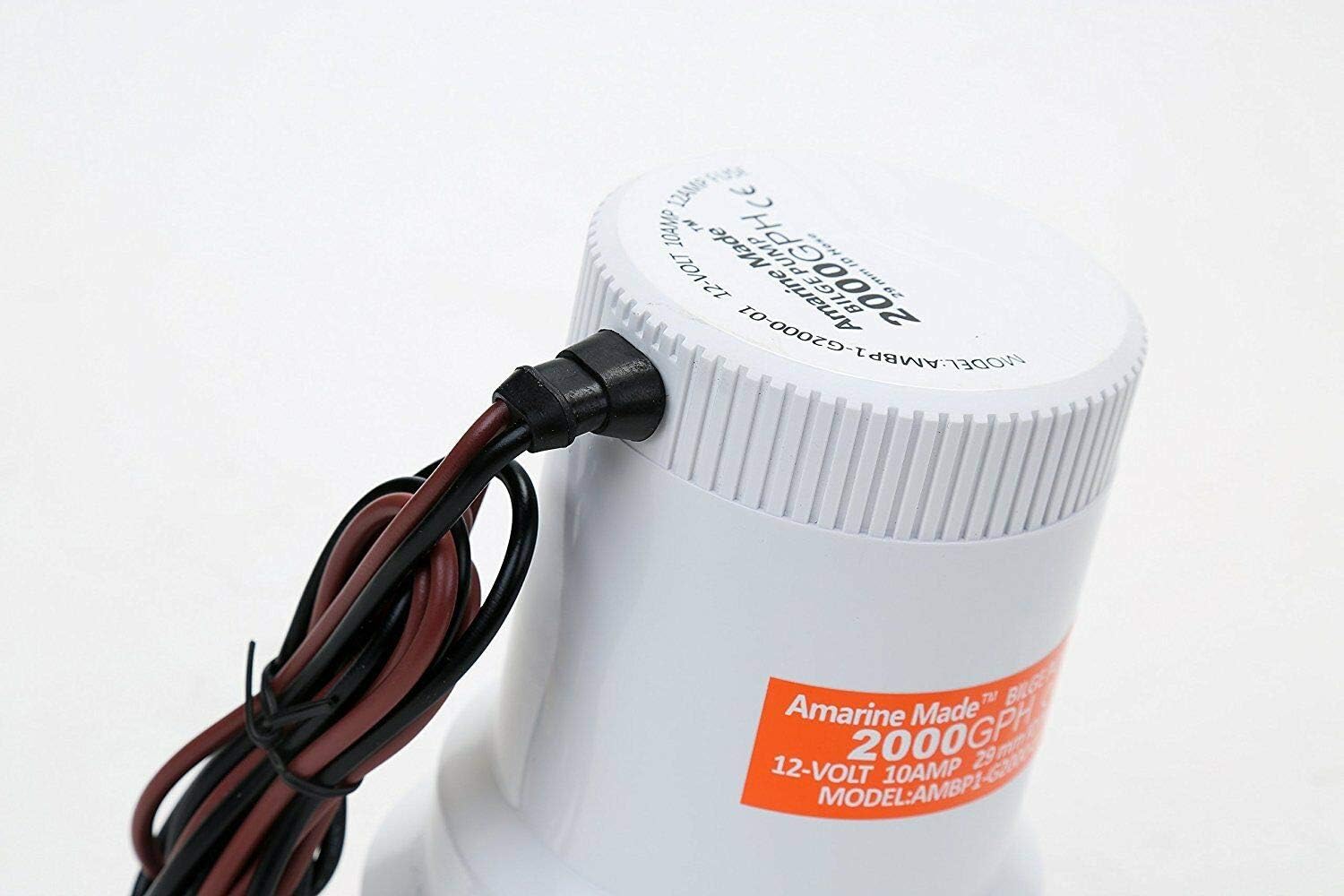 Amarine Made Non Automatic Bilge Pump for Boats 2000 GPH Submersible Pump 12V Boat Marine Plumbing Electric with Hose ID 29mm 1-1/8 Outlet 8.5A
