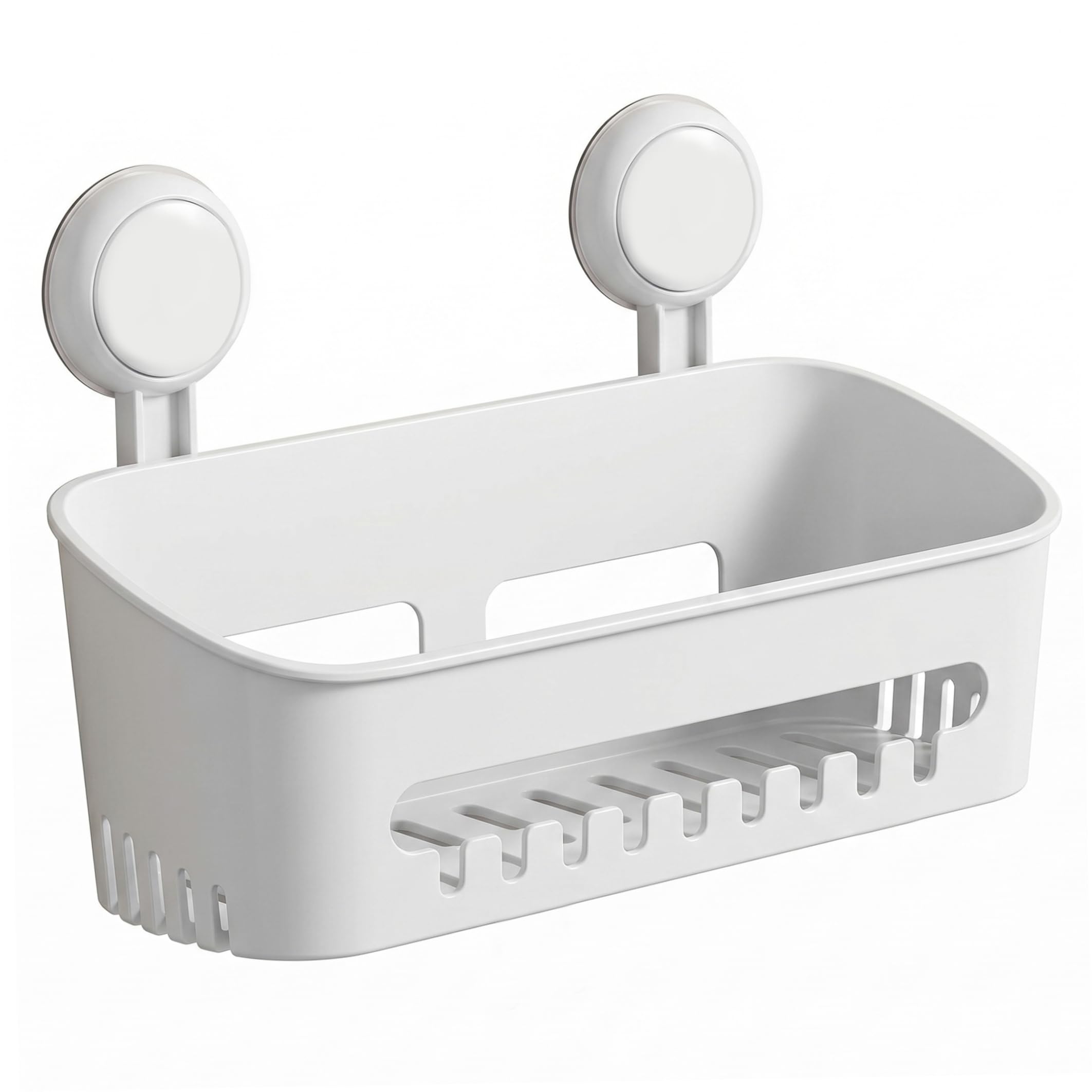Étagère de douche à ventouse au design épuré en plastique solide et épais