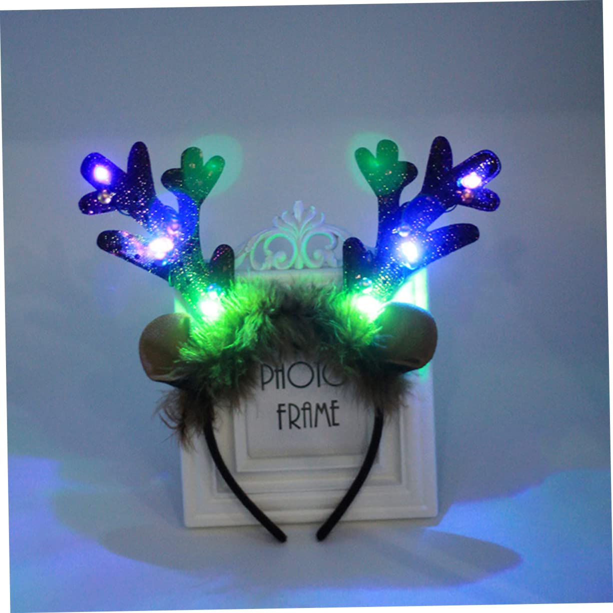 DOITOOL 3stücke Weihnachtsstirnband mit Geweihmotiv Leuchtendes Weihnachtsstirnband Led-haarschmuck für Damen und Junge Mädchen aus Hochwertigem Material
