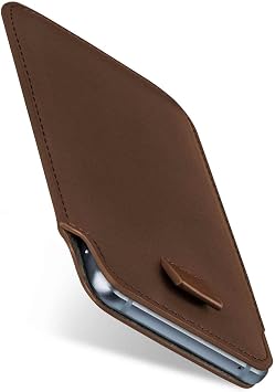 moex Slide Case for Apple iPod Touch 4G Ultra Thin Holster Mobile Phone Case Vegan Leather Premium Mobile Phone Case 360 Degree Full Protection with Pull-Out Brown