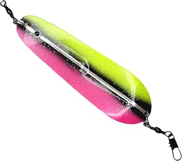 Kokanee Trolling Dodger, Fluorescent Pink and Yellow, 5 7/8 Inch