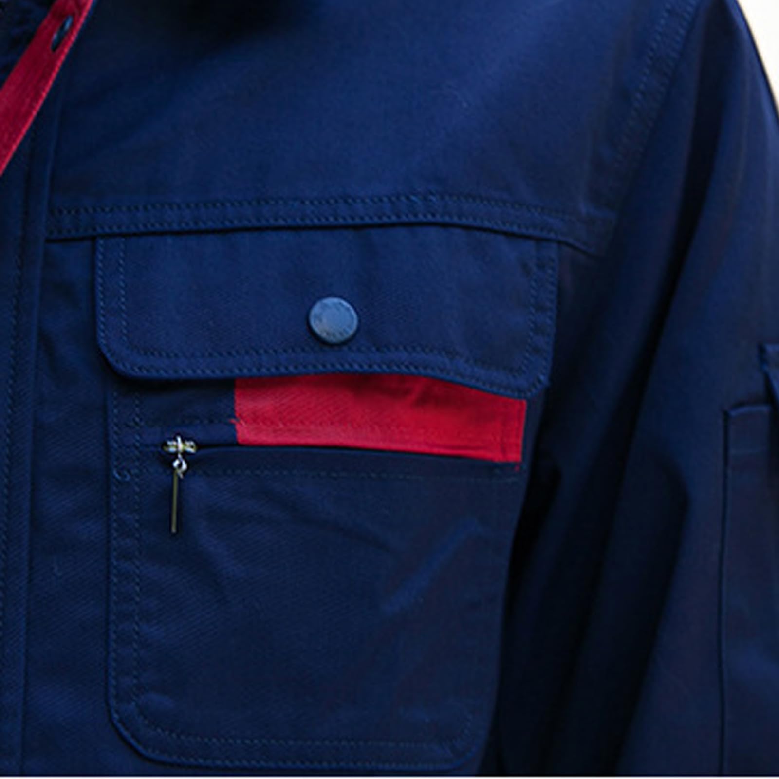 Zip-Front Overoles Para Hombres Mujeres Manga Larga Trabajo General Workwear Conjunto Chaqueta Y Pantalones Traje
