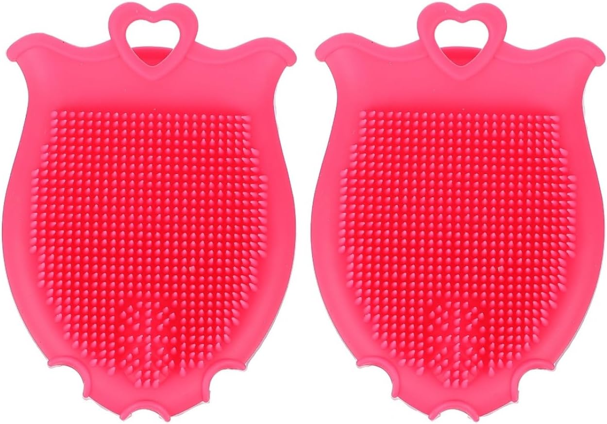 Beaupretty Baby Shampoo Brush 2-Pack Silicone Scalp Brush for Gentle Exfoliating Massaging Bath Care Ergonomic Handle for Newborn Essentials Toddler Shower 3.74 X 2.59 X 0.94 in