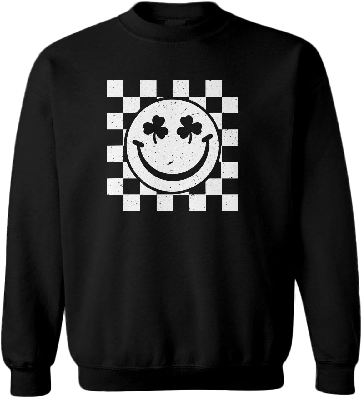 Tcombo Shamrock Eyes Smile Face - Lucky Toddler Fleece Crewneck Sweater