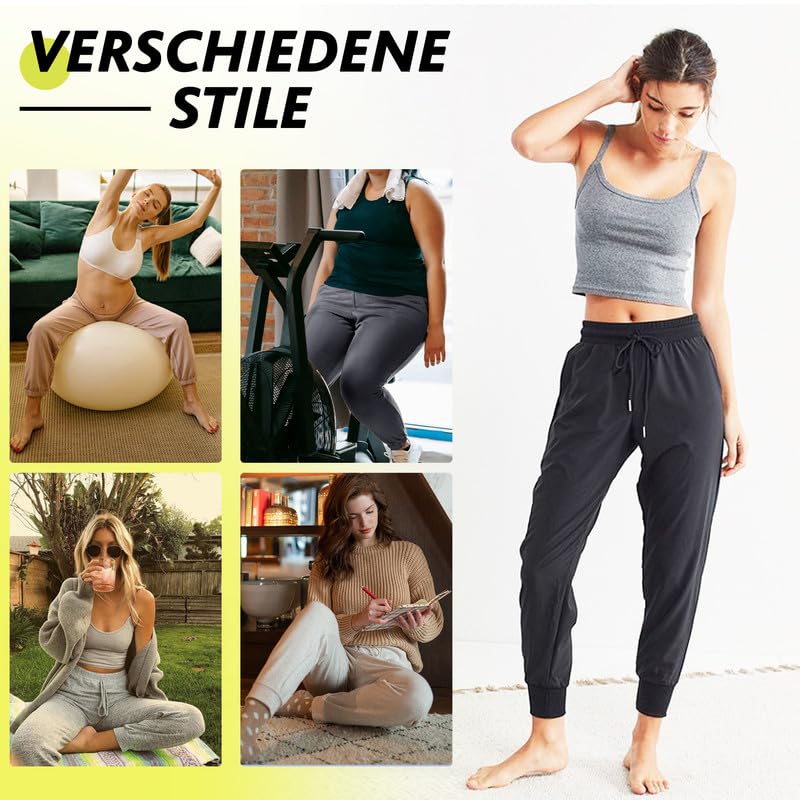CAMPSNAIL Damskie spodnie sportowe, długie, na co dzień, miękkie, wygodne spodnie treningowe z elastycznym pasem, spodnie dresowe legginsy