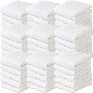 40 Pieces Muslin Burp Cloths Absorbent Baby Muslin Washcloths 12 x 12 Soft Face Towel Baby Muslin Washcloths Baby Burp Cloths Cotton Baby Wipes for Baby Shower Boy Girl Infant Bath, White