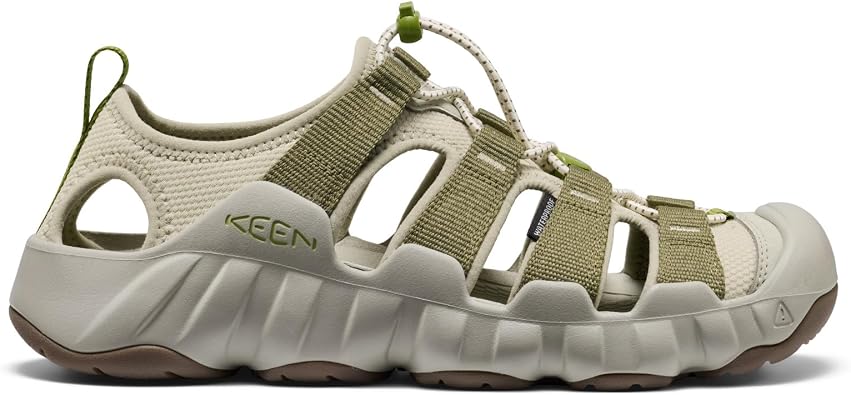 KEEN Men's Hyperport H2 Closed Toe Breathable Easy On Comfortable Hiking and Water Sandals, Abbey Stone/Golden Cypress, 11.5