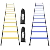 Pro Agility Ladder 2 Pack Agility Training Ladder Speed 12 Rung 20ft with Carrying Bag (Yellow and Blue)