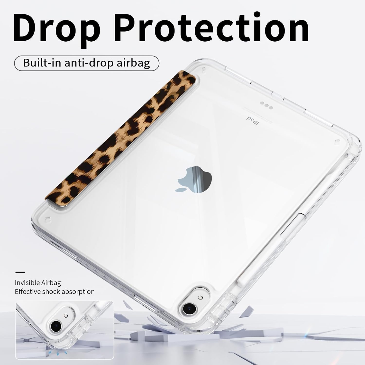 Case for iPad Air 11 Inch 2026/2025/2024 (M4/M3/M2), Slim iPad Air 5th/4th Generation 10.9-inch Case Cheetah, Trifold Portrait Stand, Protective Clear Cover with Pencil Holder, Brown Leopard