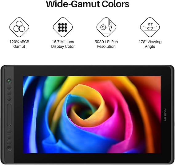 HUION KAMVAS Pro 16 Drawing Tablet with Screen and PW507 Digital Pen