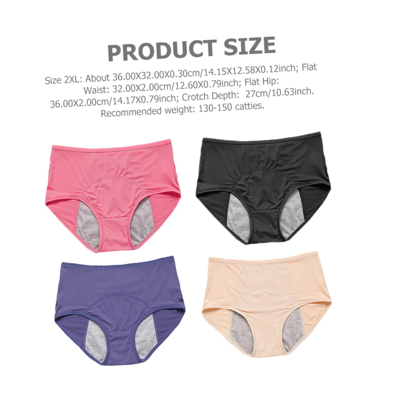 Healvian 4pezzi Slip Mestruali Donna Biancheria Intima Traspirante Mutandine per Ciclo Mestruale Comodi e Resistenti Cavallo Robusto