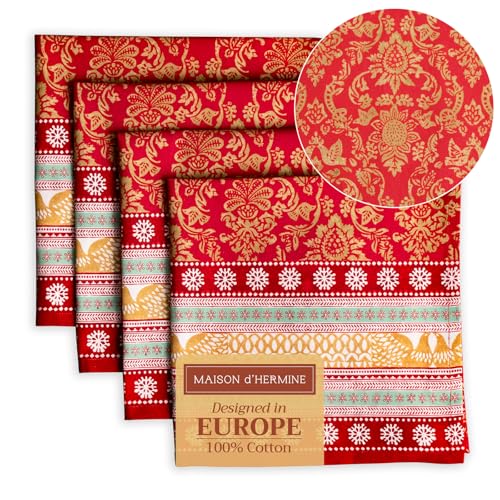 Maison d' Hermine Cloth Napkins Set of 4 Reusable 100% Cotton (20" x 20")