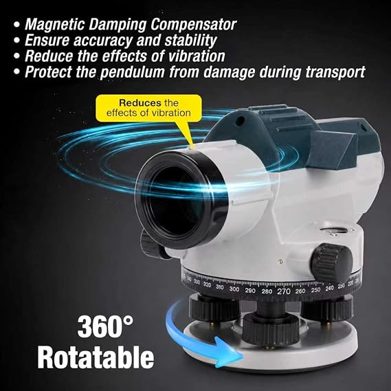 32x Automatic Transit Level AL32 Power Automatic Optical Level Auto Level | Self-Leveling Tool for Builders & Contractors | Excellent Accuracy | Water-resistant Measuring Instruments