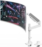 Dual Monitor Bras pour 17-49 pouces Écrans ultralarge, Dual Moniteur Mount Heavy Duty jusqu'à 44lbs, Support de bureau à double écran à mouvement vertical réglable, 75/100mm VESA Monture noire