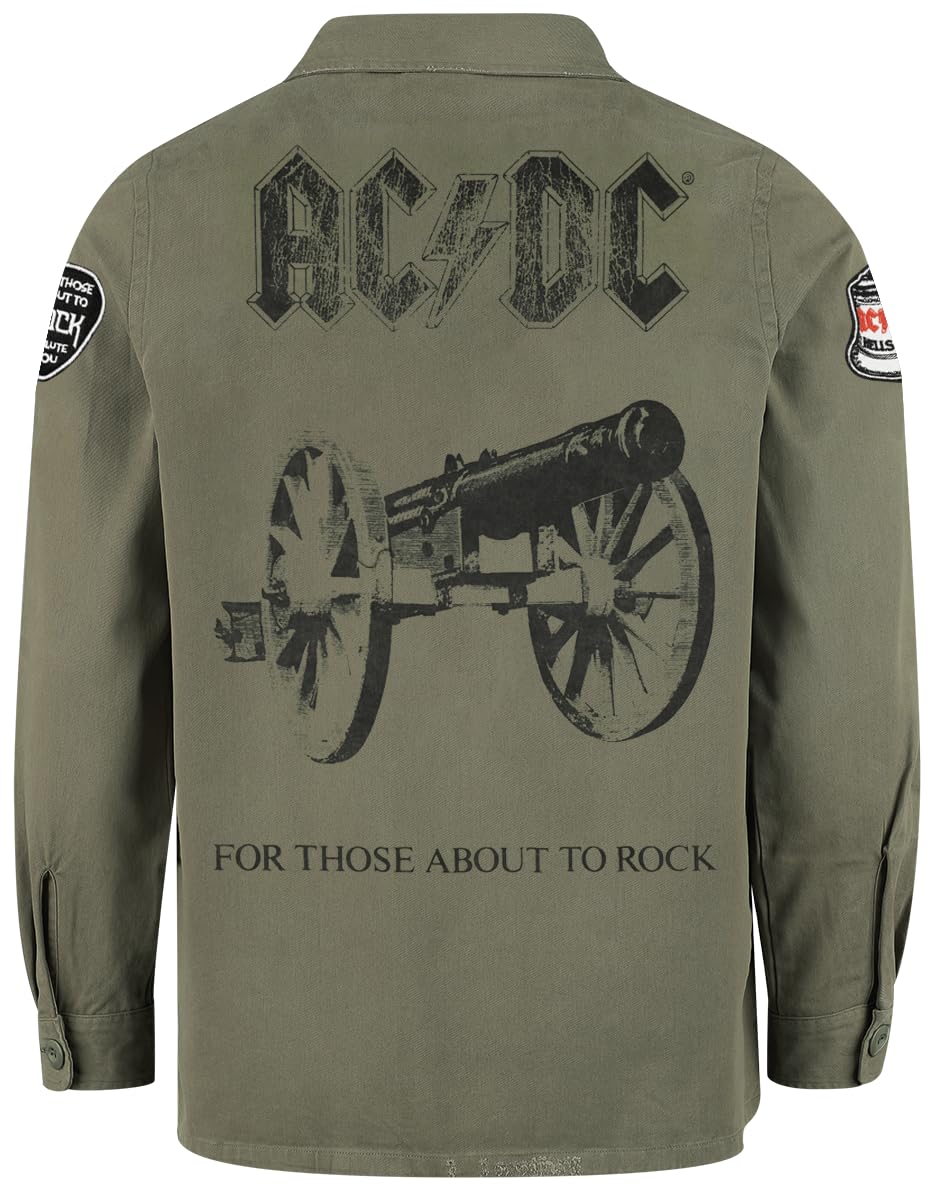 AC/DC Amplified Collection - Military Shirt - Shacket Männer Langarmhemd Khaki