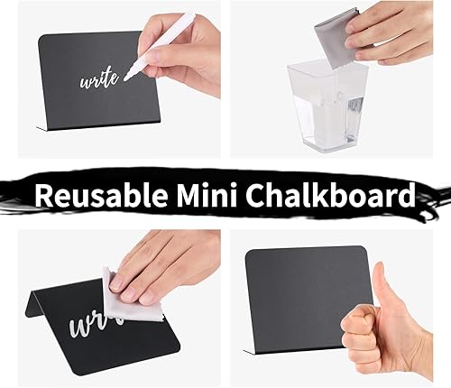 Miniatura 3 de Paquete de 20 letreros de pizarra pequeña de 4 x 3 pulgadas para comida  Fiesta  Buffet  Cartel de mesa  Pizarra  Boda  Panadería  Cartel pequeño de