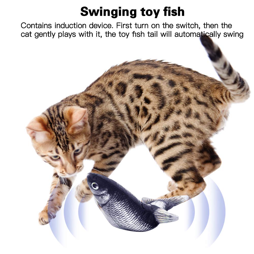 Electric Catnip Kicker Fish Toy Flopping Realistic Moving Fish Cat