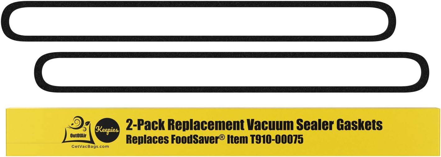 OutOfAir Upper and Lower Gasket Replacements for FoodSaver (2 Foam Gaskets) - Fits V2200, V2400, V2800, V3000, V3200 Series Vacuum Sealers (Replaces Food Saver T910-00075) by