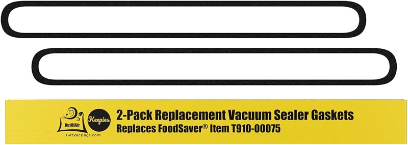 Upper and Lower Gasket Replacements for FoodSaver (2 Foam Gaskets) - Fits V2200, V2400, V2800, V3000, V3200 Series Vacuum Sealers (Replaces Food Saver T910-00075) by OutOfAir