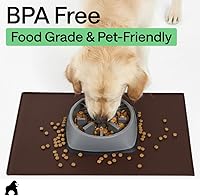 Vista 96 de GORILLA GRIP - Tapete de silicona 100% impermeable con bordes elevados sin BPA para mascotas, tapetes para alimentos de perros y gatos que contienen