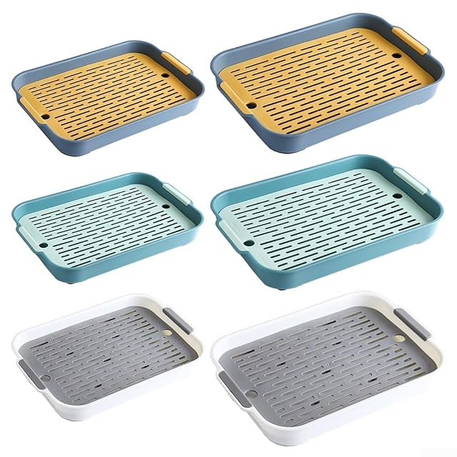 Foto 3 de 8 de Bandeja de arena de plástico para gatos, espacio extra grande de 36,5 x 24,5 x 4,9 cm