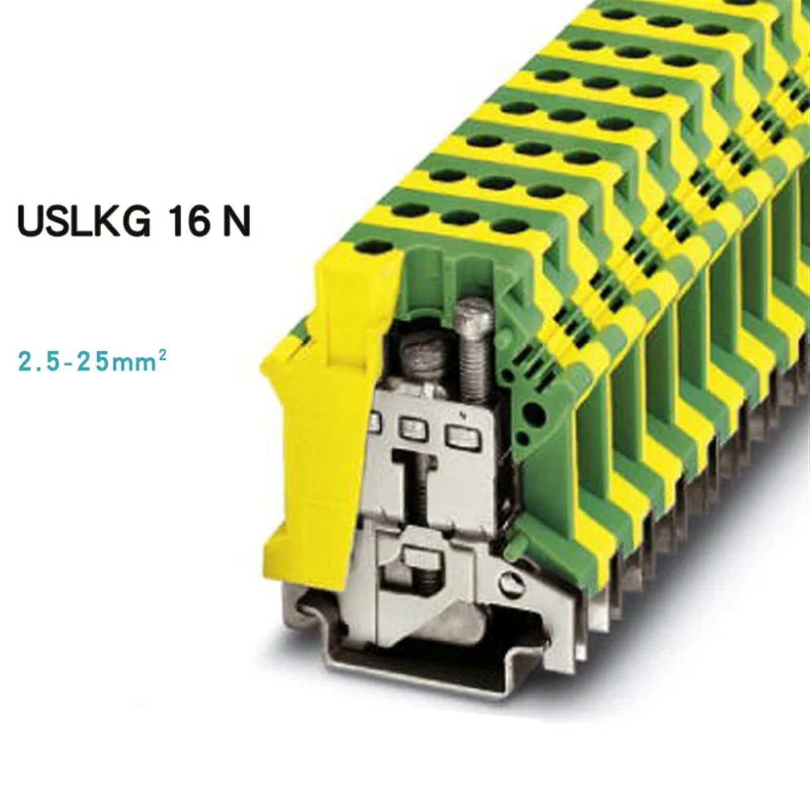 10 pièces USLKG 16N borniers à vis sur Rail Din Type 16mm2 terre terre câblage universel combiner connecteur USLKG-16