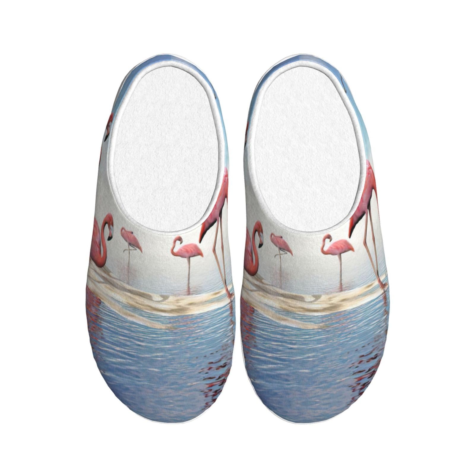 Pantoufles d'hiver EdWal avec peluche chaude motif flamant rose - 8