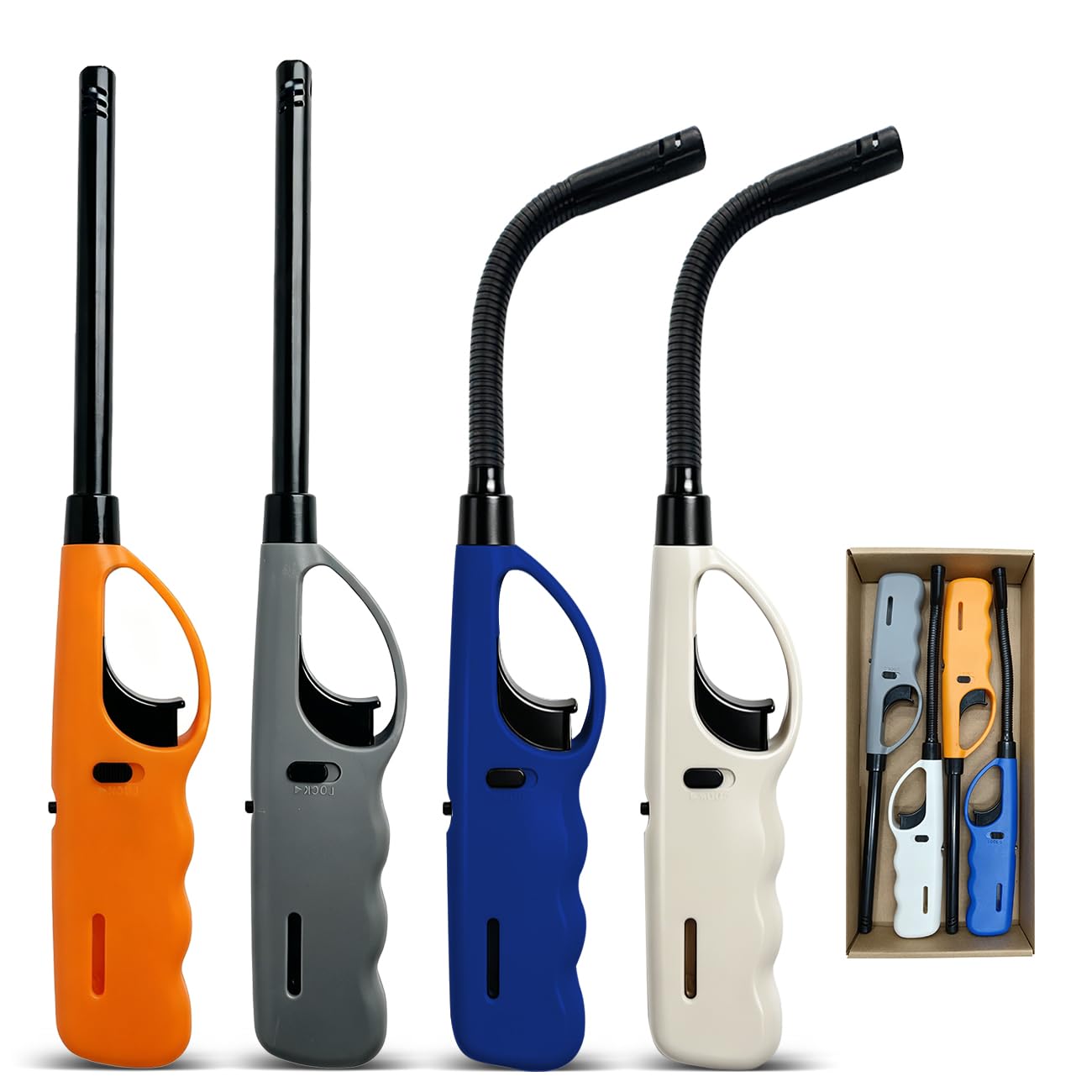 Tmdwon 4PC Butane Lighter Refillable Orange