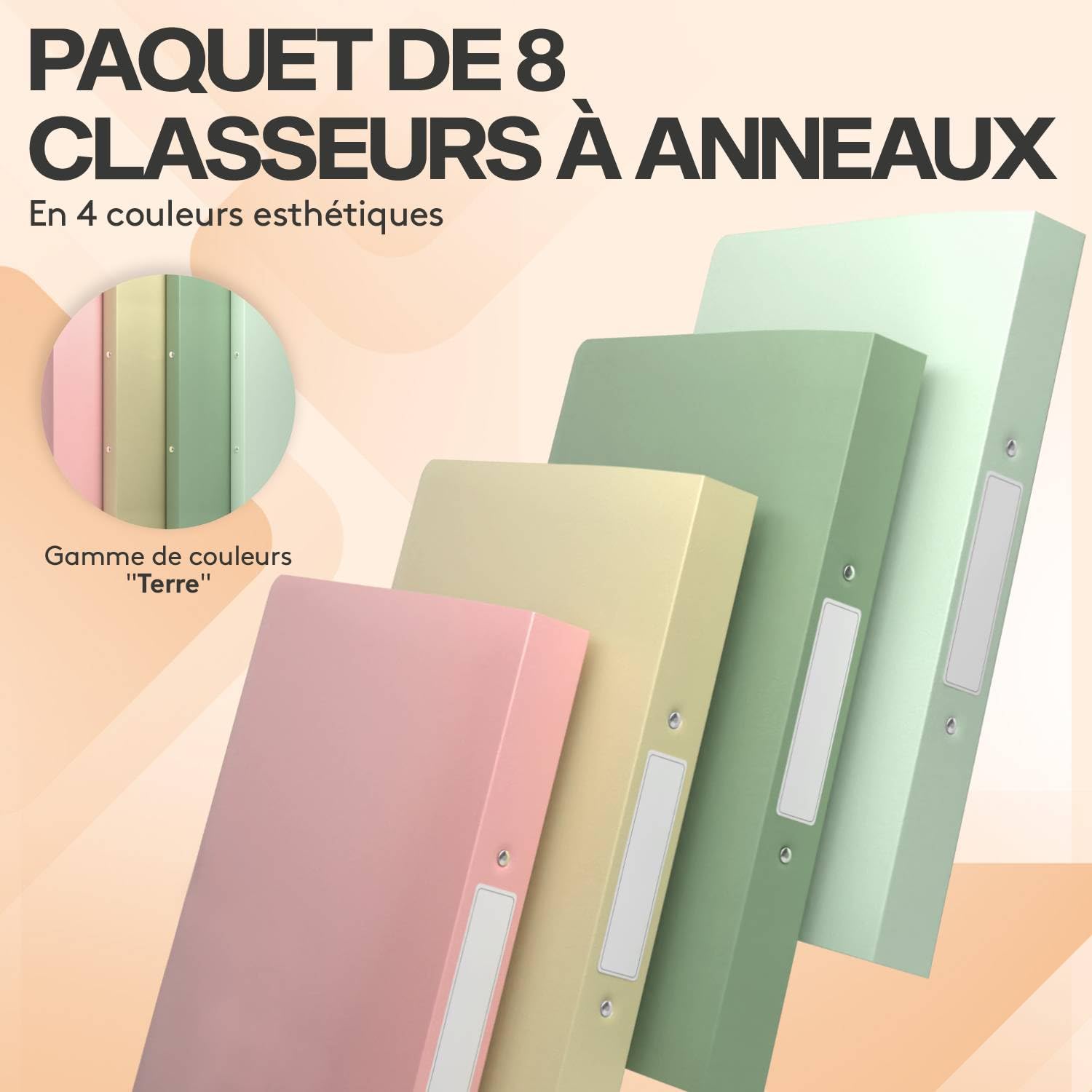 Classeurs Falken Pastel – Lot De 10 | Largeur 8 Cm – Format A4 – Rose Flamant