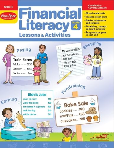 SAAR Education Financial Literacy Book for Kids, Interactive Lessons &amp; Activities with Fun, Easy, and Practical Learning (Grade 4)