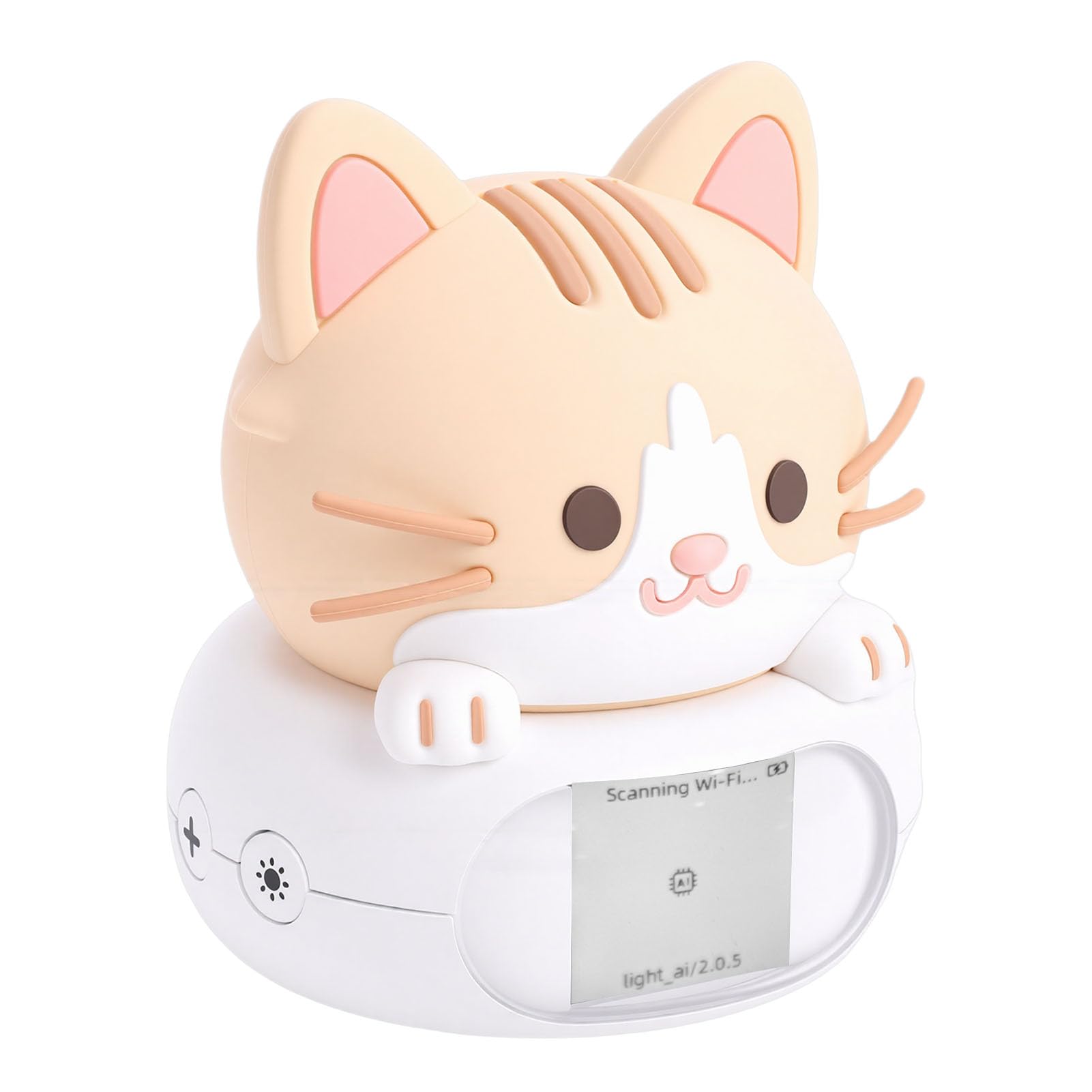 KI-Schreibtischroboter, PC-Silikon, Intelligenter Lern-Chat-Begleiter mit Nachtlicht und Emotionaler Interaktion für Kinderzimmer (Katze)