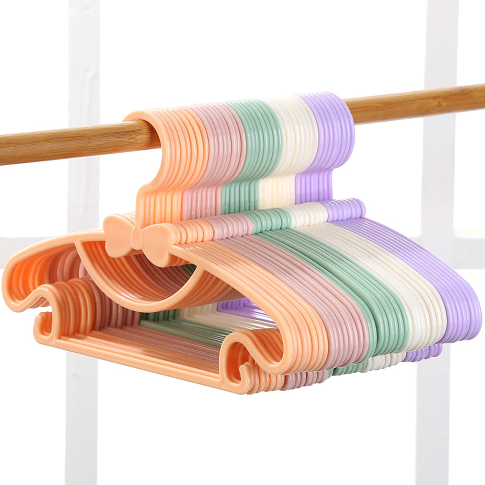 YANIYA 10 PCS Lovely Slip-Proof Bowknot Hanger Baby Clothing Organizer Nonslip Accessory for Baby Dresses Pants Suits Shirts Clothing Organizer for Small Bedroom, Orange