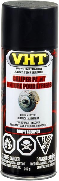 VHT CSP739000 Brake Caliper Paint, Black, Satin, 11 ounces, 1 (Non-Carb Compliant) - 1