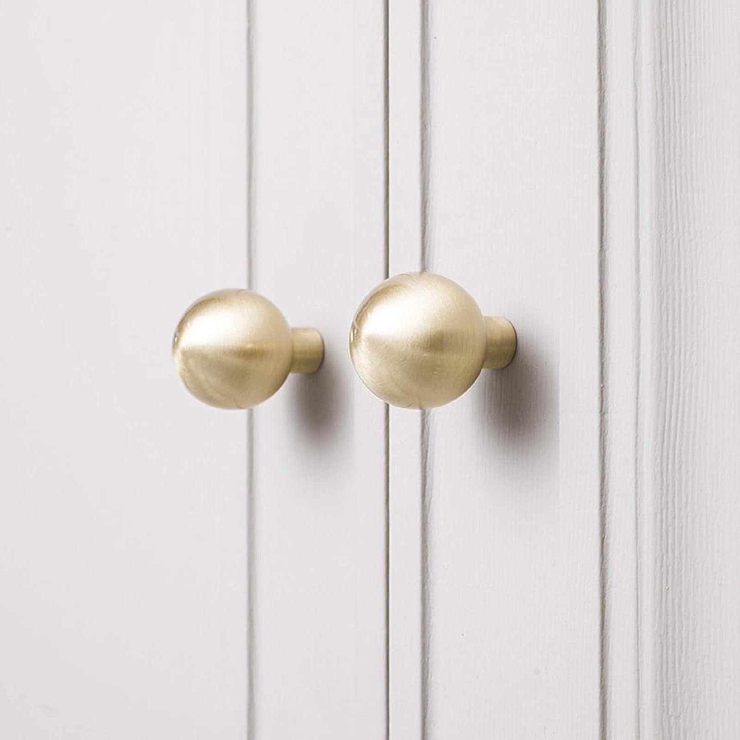 6Pack Brushed Brass Cabinet Knobs Kitchen Drawer Knobs Gold Ball Modern Furniture Door Knob Bathroom Cupboard Pulls Hardware (6)