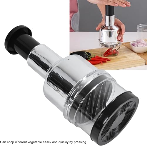 Miniatura 5 de CHICIRIS Picadora manual de alimentos, picadora de cebolla de mano para verduras, prensa de cebolla de acero inoxidable, picadora de verduras de
