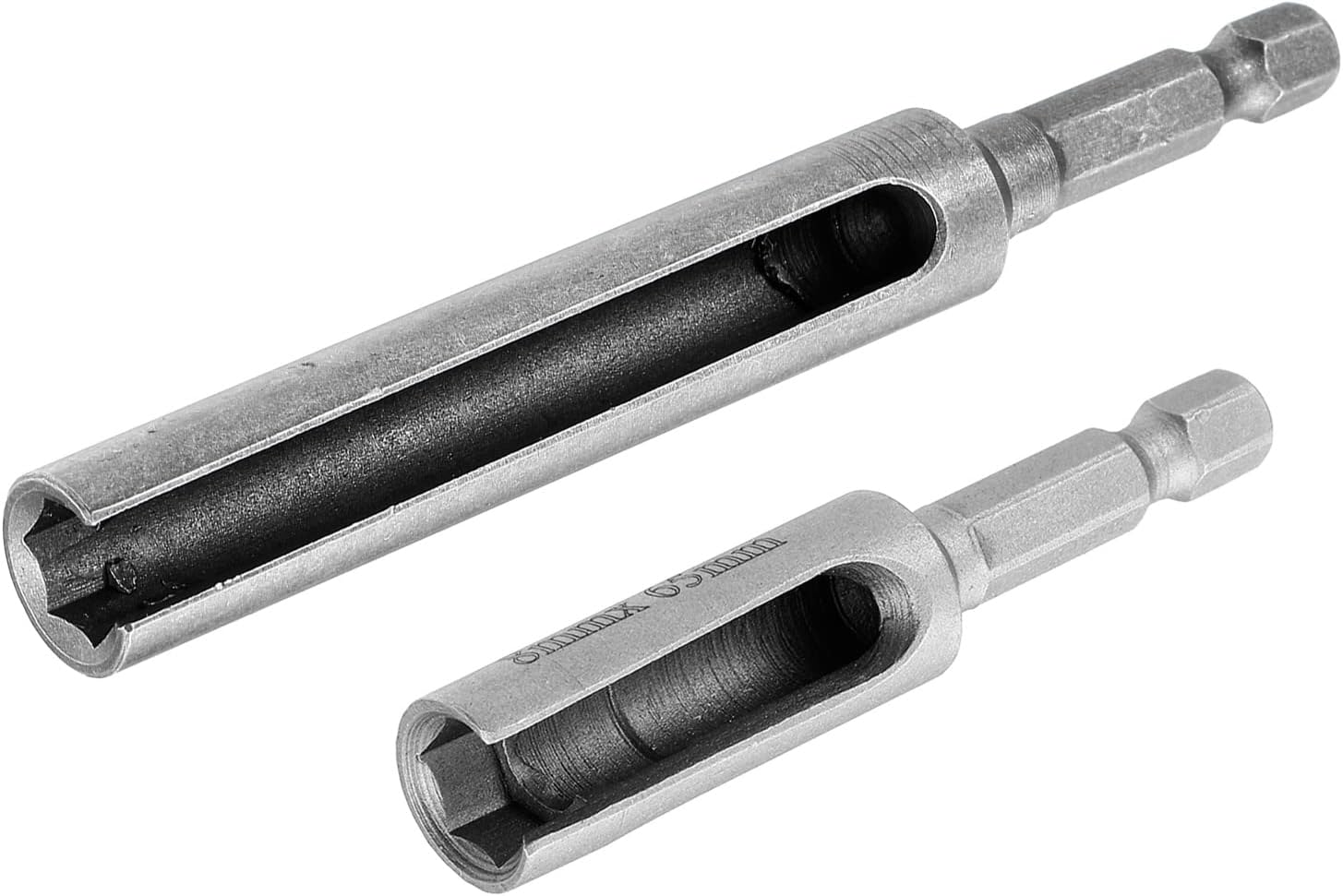 uxcell 8mm Nut Driver Set of 2 Pcs, 1/4" Quick-Change Hex Shank Slotted Drill Bit Socket Wrench Tool