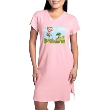 CafePress Diddl Balloon Trip Womens Pink Nightshirt Womens Nightshirt, Soft Long Pajama Shirt, Cotton PJs/Pyjamas