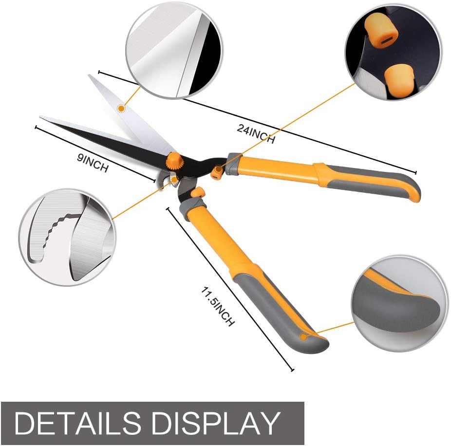 AIRAJ 3Pcs Professional Hedge Lopper Set,27" Tree Loppers,24'' Heavy Duty Hedge Shears and 7.5'' Cut Easy Hand Pruners,The best choice for garden tools. : Patio, Lawn & Garden
