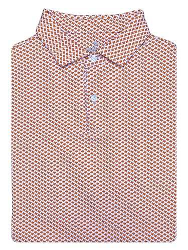State Print Golf Shirt for Men – Men’s University Polo Moisture Wicking Dry Fit Performance Short Sleeve Regular Fit (US, Alpha, Large, Regular, Regular, Orange, Texas)